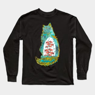 Fish in the Belly of a Blue Cat Long Sleeve T-Shirt